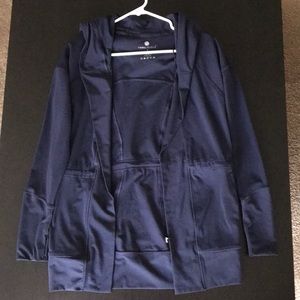 Yogalicious Draped Hooded Cardigan with Pockets |S